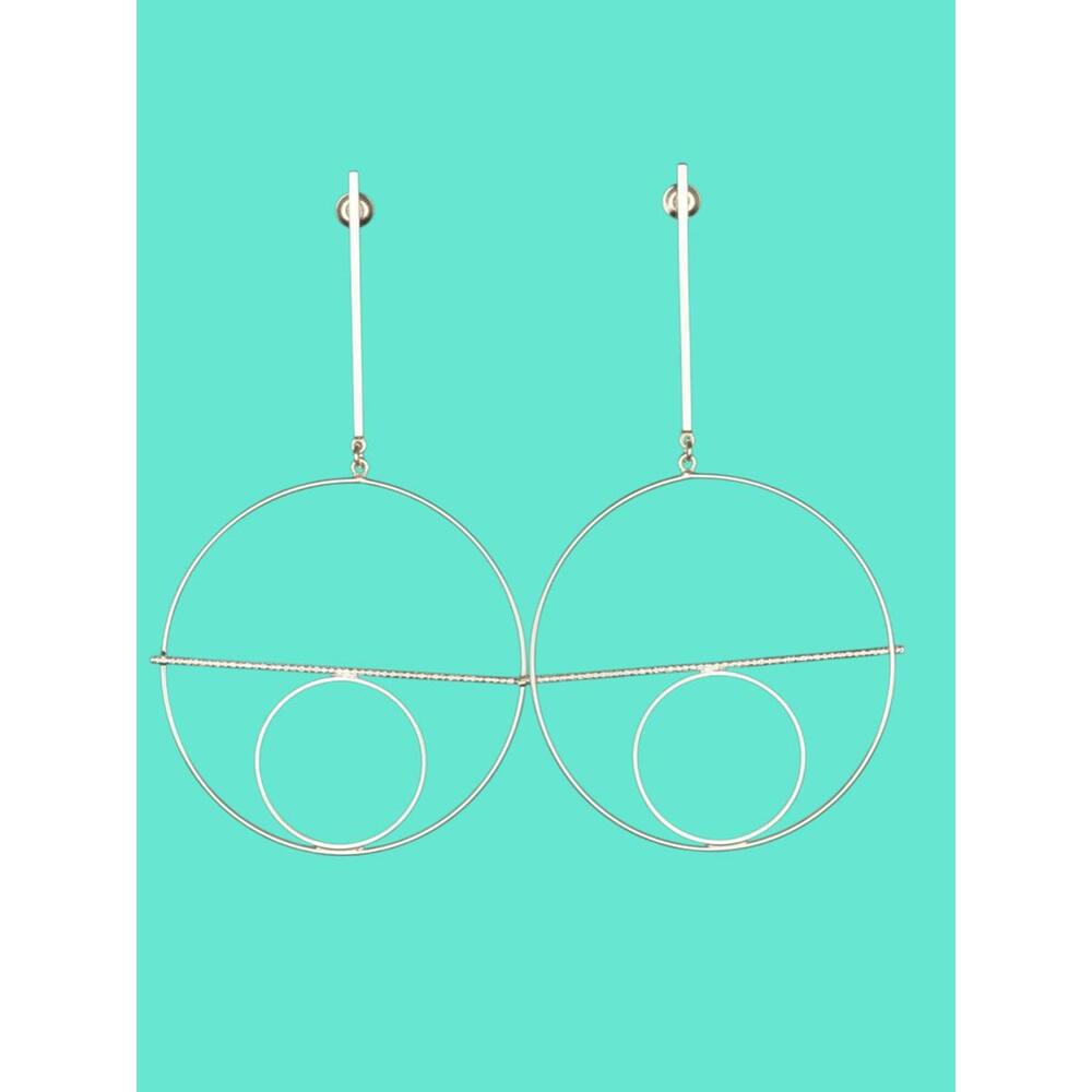 White Gold Filled Large Hoops Made for Anthropologie Retail $149